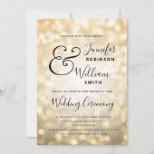 Golder Champagner Glam Elegante Hochzeit Einladung (Vorderseite)