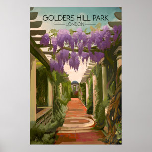Golders Hill Park London Reiseplakat Poster