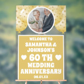 Goldes Foto 60. Hochzeitstag Mattiert Acrylschild (Neutral)
