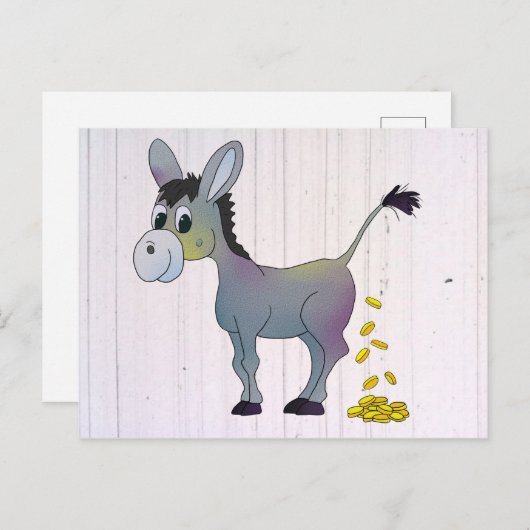 Goldesel Postkarte (Vorne/Hinten)