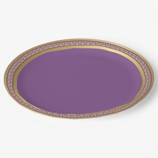 Goldewiges Band-Papier Teller-Lila 9" Pappteller (Schrägansicht)
