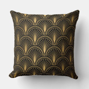Goldfächer-Muster, Art Deco-Muster, zeitloses Deko Kissen