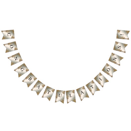 Goldfahne für Verzierte Blumenrahmen Wimpelkette (Alle)