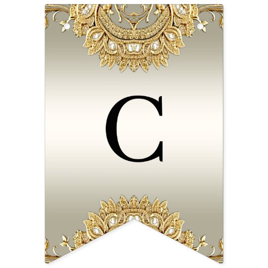 Goldfahne für Verzierte Jagd Wimpelkette (Erste Fahne)