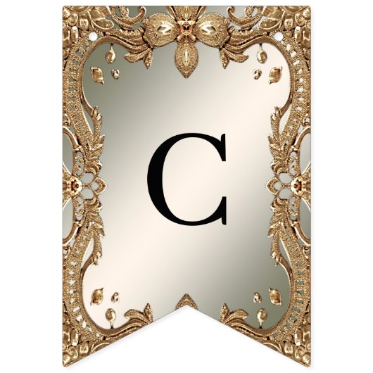 Goldfahne für Verzierte Rahmen Wimpelkette (Erste Fahne)