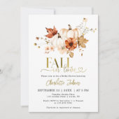 Goldfall in der Liebe Rust Creme Pumpkin Brautpart Einladung (Vorderseite)