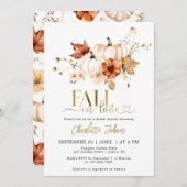 Goldfall in der Liebe Rust Creme Pumpkin Brautpart Einladung (Vorne/Hinten)