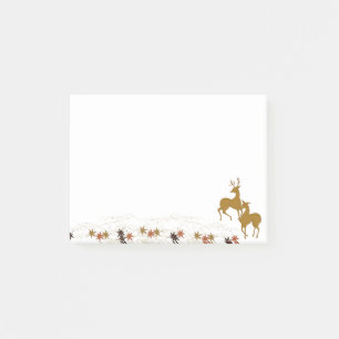 Goldfall Moon Rustikaler Wald Natur Deer Post-it Klebezettel