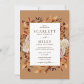 Goldfall Terracotta Wasserfarbene Hochzeit Einladung (Vorderseite)