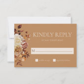 Goldfall Terracotta Wasserfarbene Hochzeit RSVP Karte (Vorderseite)