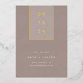 Goldfallen | Moderne Minimal Foil Save the Date Ca Folieneinladung (Vorderseite)