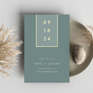 Goldfallen   Moderne Minimal Foil Save the Date Ca Folieneinladung