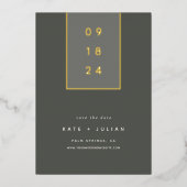 Goldfallen | Moderne Minimal Foil Save the Date Ca Folieneinladung (Vorderseite)