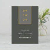 Goldfallen | Moderne Minimal Foil Save the Date Ca Folieneinladung (Stehend vorne)
