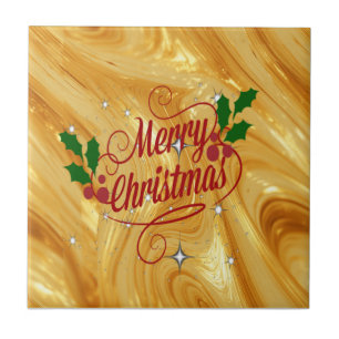 Goldfarbe, Frohe Weihnachten, Fliese