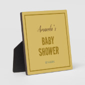 Goldfarbe Moderne Minimalistische Babydusche Fotoplatte (Vorderseite)