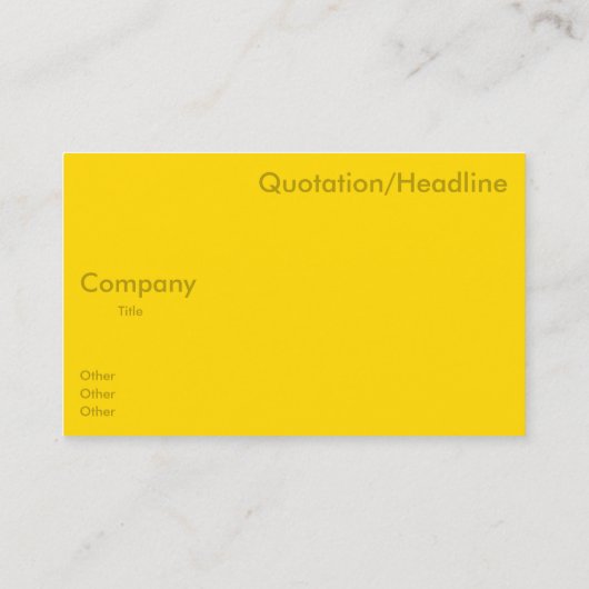 Goldfarbe Visitenkarte (Rückseite)