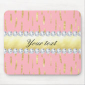 Goldfarben-Anschlag-und Diamant-Rosa Mousepad (Vorne)
