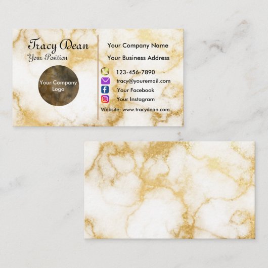 Goldfarben Beruflich Visitenkarte (Vorne/Hinten)