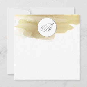 Goldfarben-Fleck-Monogramm flaches NoteCard Mitteilungskarte