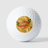 Goldfarben, Frohe Weihnachten, Golfball (Vorderseite)