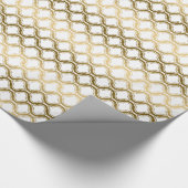 Goldfarben Modernes Quatrefolienmuster Geschenkpapier (Ecke)