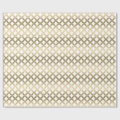 Goldfarben Modernes Quatrefolienmuster Geschenkpapier (Flach)