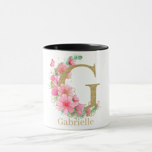 Goldfarben-Monogramm-Buchstaben G Tasse (Zentrum)