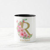 Goldfarben-Monogramm-Buchstaben R Tasse (Zentrum)