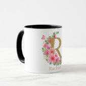 Goldfarben-Monogramm-Buchstaben R Tasse (Vorderseite Links)