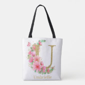 Goldfarben-Monogramm-Buchstaben U Tasche (Rückseite)