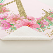 Goldfarben-Monogramm-Buchstaben Z Sherpadecke (3/4)