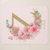 Goldfarben-Monogramm-Buchstaben Z Sherpadecke (Vorderseite (Horizontal))