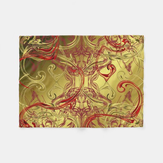 goldfarben, rot und schwarz glänzend gefärbt fleecedecke (Vorderseite (Horizontal))