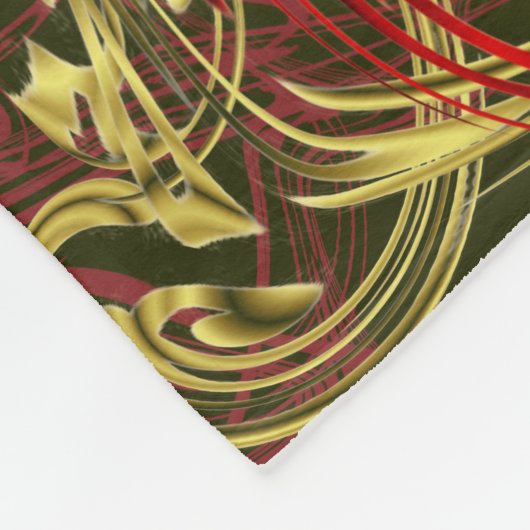 goldfarben, rot und schwarz glänzend gefärbt fleecedecke (Ecke)