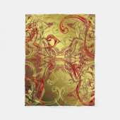 goldfarben, rot und schwarz glänzend gefärbt fleecedecke (Vorderseite)