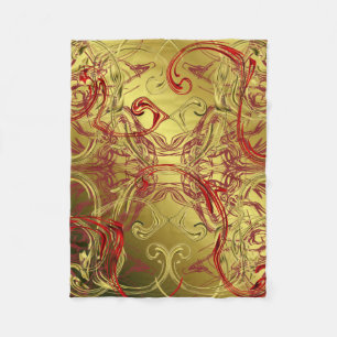 goldfarben, rot und schwarz glänzend gefärbt fleecedecke