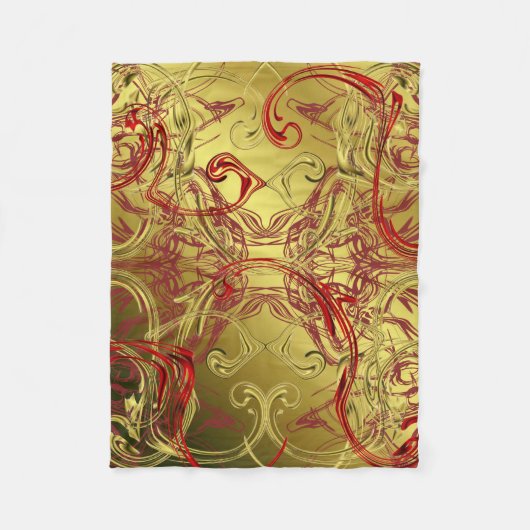 goldfarben, rot und schwarz glänzend gefärbt fleecedecke (Vorderseite)