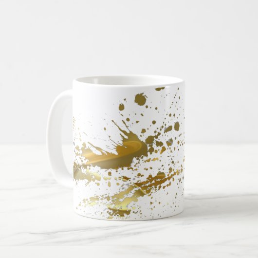 Goldfarben-Spritzer-Kaffee-Tasse Kaffeetasse (Vorderseite Links)