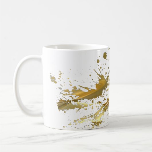 Goldfarben-Spritzer-Kaffee-Tasse Kaffeetasse (Links)