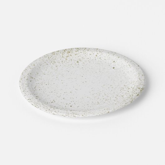 Goldfarben-Spritzer Pappteller (Schrägansicht)