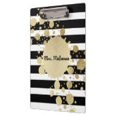 Goldfarben-Spritzer-Schwarz-weißes Klemmbrett (Links)