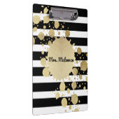 Goldfarben-Spritzer-Schwarz-weißes Klemmbrett (Rechts)