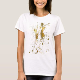 Goldfarben-Spritzer-T - Shirt