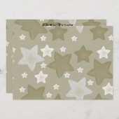 Goldfarben-Stars-Babydusche Einladung (Vorne/Hinten)