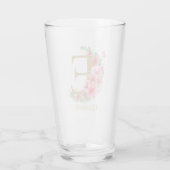 Goldfarben und Blumenmonogramm Buchstaben E Glas (Rückseite)