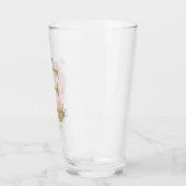 Goldfarben und Blumenmonogramm Buchstaben E Glas (Links)