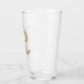 Goldfarben und Blumenmonogramm P Glas (Links)