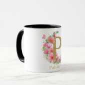 Goldfarben und Blumenmonogramm P Tasse (Vorderseite Links)