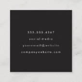 Goldfarbenblock Moderner Stil Quadratische Visitenkarte (Rückseite)